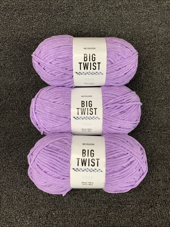 Big Twist Other - Lot Of 3 Big Twist Posh Ube Milk Tea Yarn Polyester Bulky Weight#5 7.05oz/223yds
